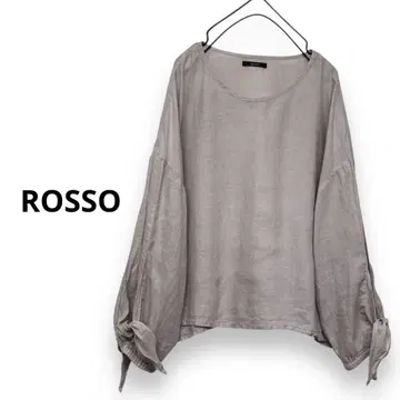 ROSSO 소매 리본 볼륨 슬리브 풀오버 린넨 블라우스
