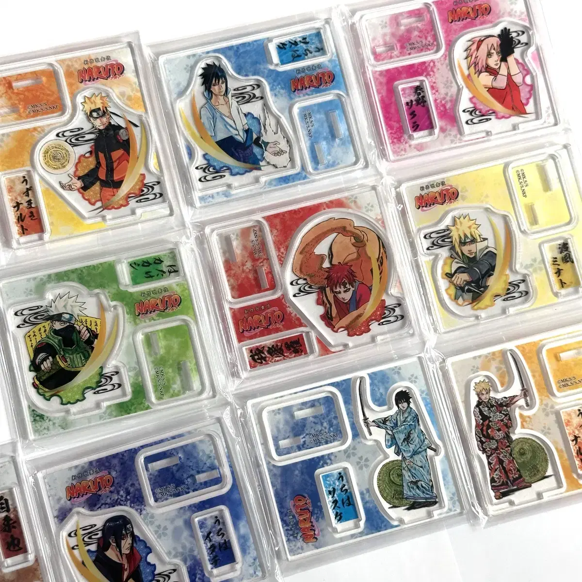 Naruto Original Drawing Figure Acrylic 10-Piece Bulk Set, Sasuke Sakura Kakashi Gaara Arai Itachi Minato