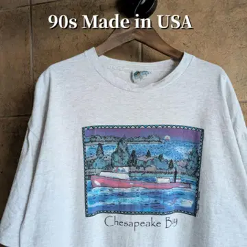 90s USA제 ChesapeakeBay 아트 티셔츠 싱글 스티치