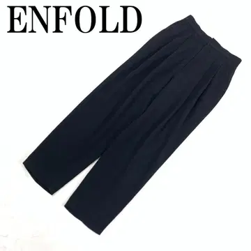 LA6711 엔폴드 더블턱 슬랙스 블랙 폴리에스테르 38