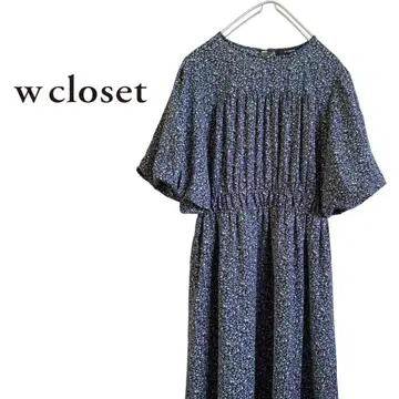 Wcloset 꽃무늬 벌룬 슬리브 원피스 롱 반팔