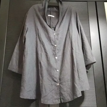 새상품 아이보리 비즈 린넨 A 라인 겉옷