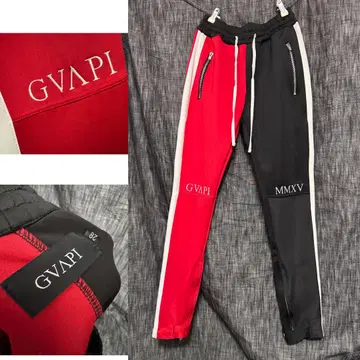 GVAPI 구아피 저리 바이컬러 조거 팬츠 트랙 팬츠 빨간색