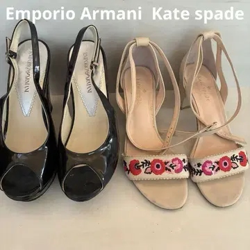 kate spade 샌들 베이지 아르마니 스트랩 하이힐 천연 가죽