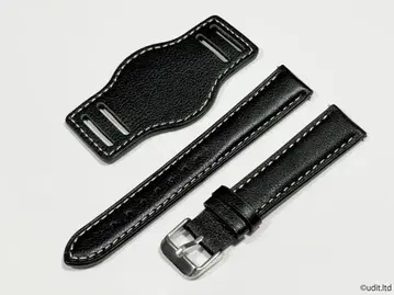 러그 폭 18mm 번드 포함 천연 가죽 시계 가죽 벨트 시계 밴드 블랙