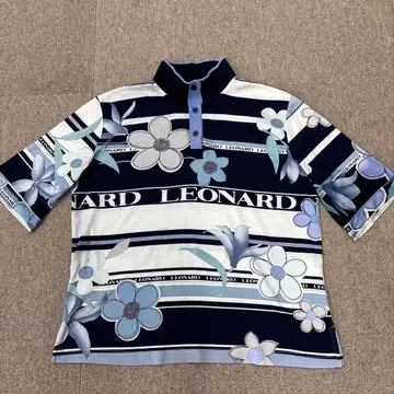 LEONARD 플라워 프린트 앞면 버튼 셔츠 반팔 최종 가격