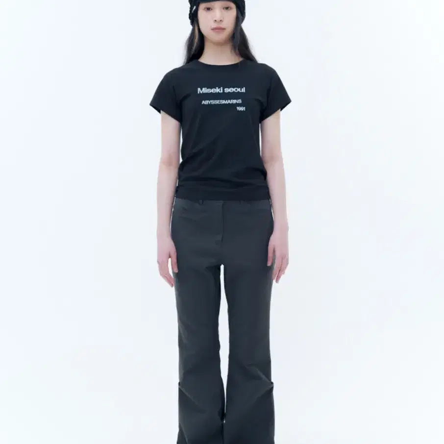 Miseki Seoul Line Pocket Cargo Pants Charcoal Size 2 #미세키