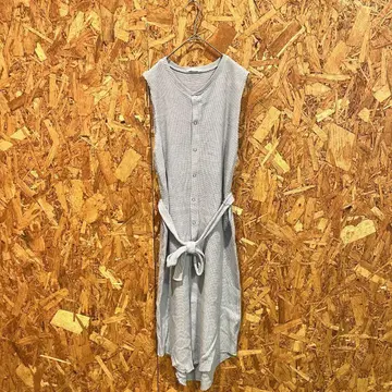 ZARA 자라 롱 원피스 플레어 와플 스카이블루 여성용 L