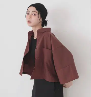 LIAN 셔츠 숏 자켓 포켓 부착 숏 브로드 셔츠