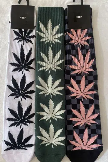 새상품, 인기 있는 HUF의 롱 삭스 3켤레 세트 25-27cm