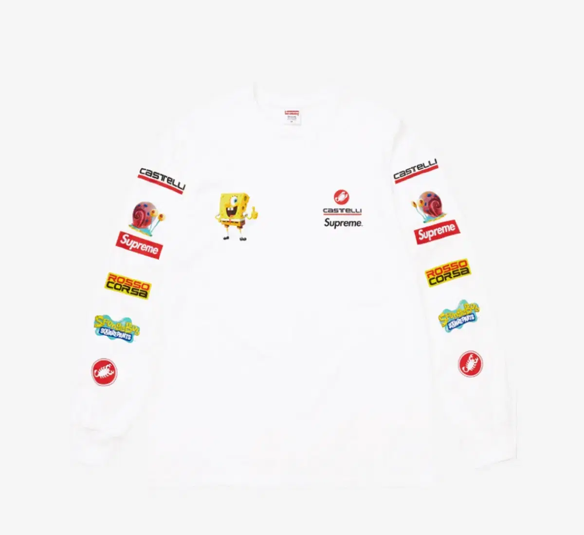 슈프림 X 스폰지밥 롱슬리브 화이트 M 25ss