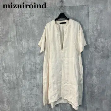 mizuiroind 일본제 린넨 오픈 카라 원피스