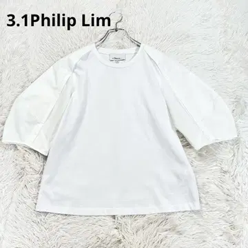 미사용급 3.1Philip Lim 퍼프 슬리브 디자인 컷티셔츠 크루넥