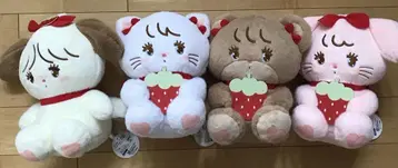 택 포함 미사용 새상품 mikko 딸기 Big 봉제 인형 4종 세트