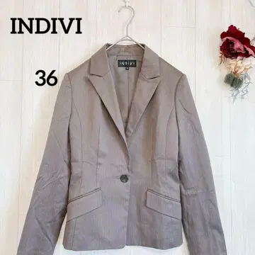 인디비 INDIVI 테일러드 자켓 차콜 그레이 36