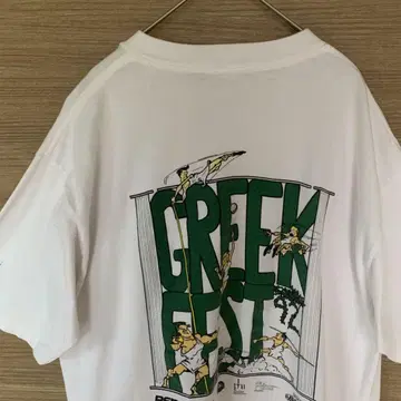 빈티지 티셔츠 백 프린트 싱글 스티치 90s 화이트 화이트