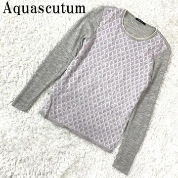 Aquascutum 아쿠아 스큐텀 니트 올 패턴 그레이 8 B9063