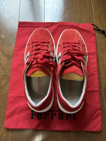 TOD'S Ferrari 스웨이드 레드 스니커즈