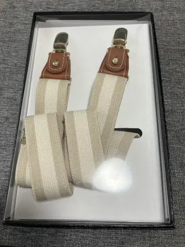 아이보리 베이지 스트라이프 서스펜더