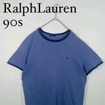 Ralph Lauren 90s 파랑 링거 티셔츠 XL