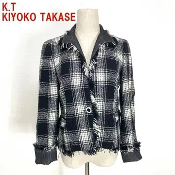 A850 키요코 타카세 테일러드 자켓 울 체크 블랙 9