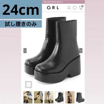 [시착만 가능] GRL 웨지솔 부츠 [zr1069] 블랙 24cm