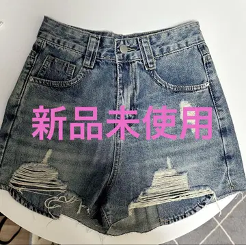 spiga 데미지 데님 숏 팬츠 S 사이즈 블루 데님 팬츠