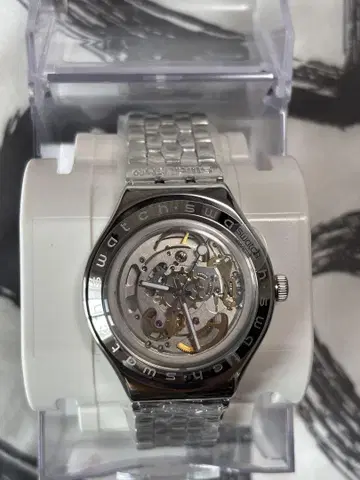 Swatch 자동 감기 시계 스켈레톤 다이얼