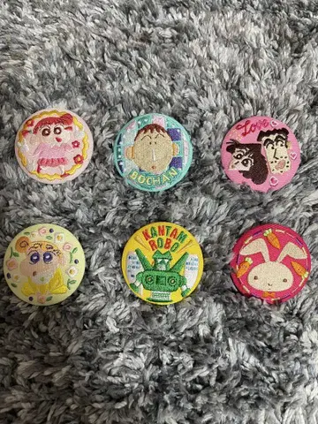 크레용 신짱 핀 배지 6개 세트