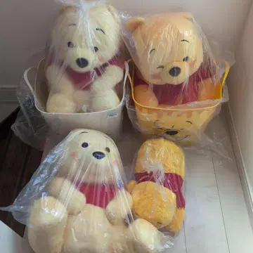 푸우 봉제 인형 세트 바스켓 포함