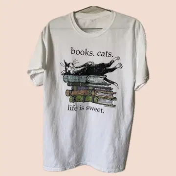 가격 인하! 빈티지 GILDAN Edward Gorey 고양이 티셔츠