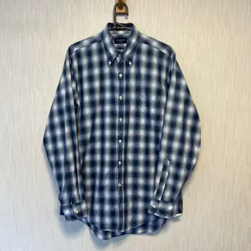 Outfitters SHIPS 옴브레 체크 셔츠 좋은 배색 USA제 M