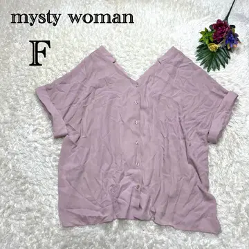 미스티우먼 반팔 시어 블라우스 셔츠 겉옷 시스루 핑크 무지