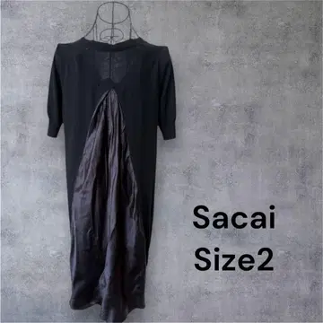 Sacai 블랙 반팔 원피스 튜닉 Size2