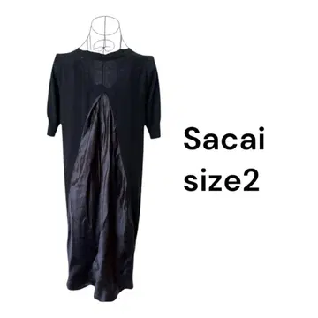 Sacai 블랙 반팔 원피스 튜닉 Size2