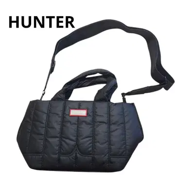HUNTER 헌터 2way 퀼팅 숄더 토트 블랙