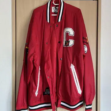 바시티 자켓 나일론 빨간색 3XL