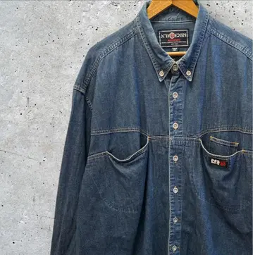 NB 빈티지 긴팔 데님 셔츠 스트릿 2XL 사이즈