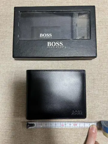 BOSS 접이식 지갑 블랙 가죽