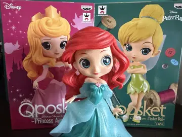 Qposket 아리엘 오로라 공주 팅커벨 피규어 3개 세트