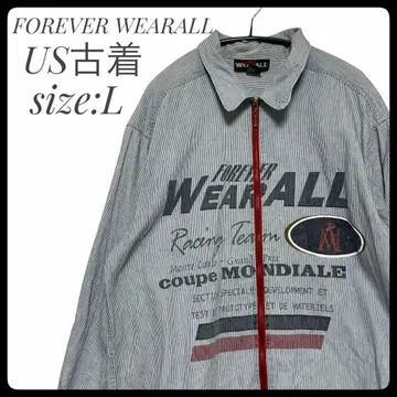 FOREVER WEARALL US 구제 의류 데님 지퍼 자켓 블루 L