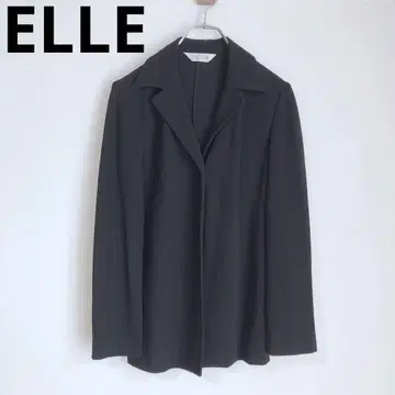 엘르 테일러드 자켓  깔끔한 심플 아우터 블랙 38