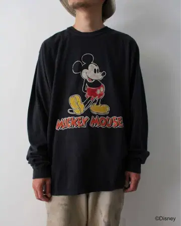 bowwow mickey 미키 플로키 프린트 빈티지 티셔츠