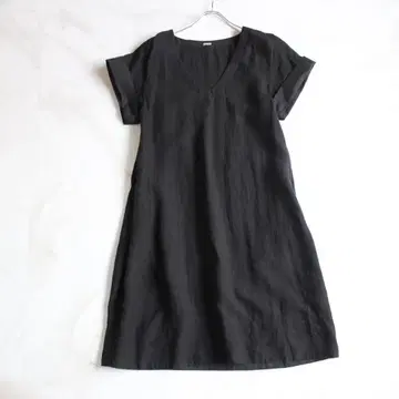 MARGARET HOWELL 린넨 원피스 F 사이즈 V넥 블랙