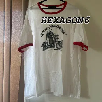 HEXAGON 6 프린트 링거 T셔츠 XL