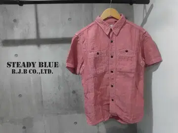 R.J.B 플랫 헤드 STEADY BLUE 샴브레이 워크 셔츠