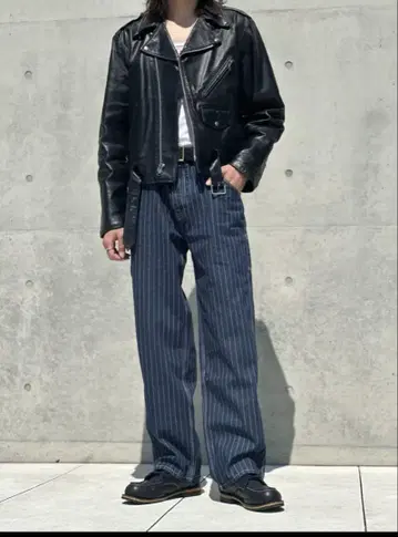 MODESPACE 스트라이프 데님 팬츠