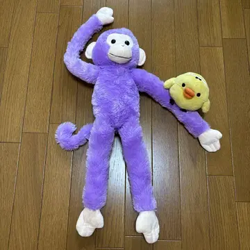 보라색 원숭이와 병아리 봉제 인형 세트