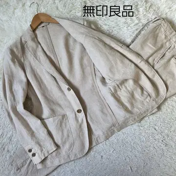 새상품급 무인양품 린넨 100% 이지 수트 베이지 자켓 팬츠 S