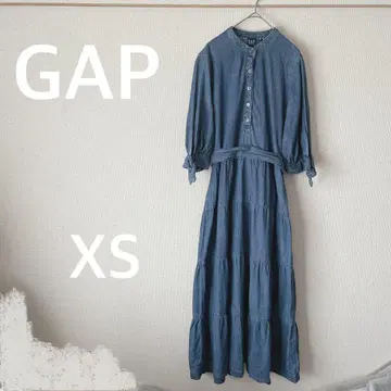 GAP 데님 티어드 원피스 롱